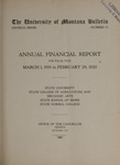 Annual Financial Report, 1919-1920 by State University of Montana (Missoula, Mont.)