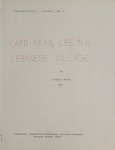 Anthropology Papers, No. 1: Kafr Akab, Life in a Lebanese Village
