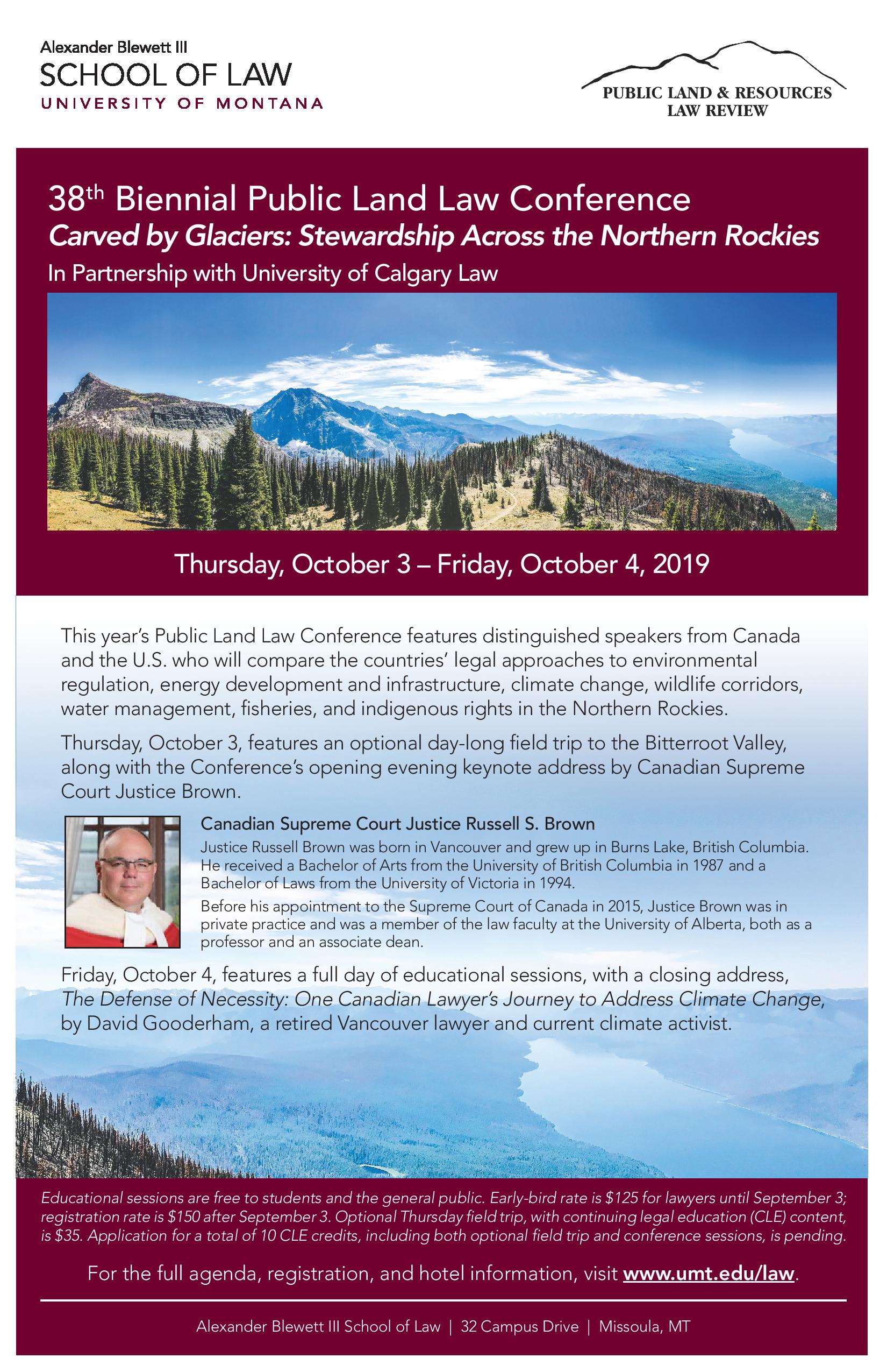 38th Public Land Law Conference: October 3-4, 2019