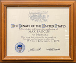 862(XV_i):072 - "The Senate Acknowledges and Honors the Membership of Max Baucus"