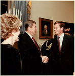 Max Baucus with Ronald and Nancy Reagan by Creator unknown