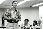 Max Baucus at town hall meeting by Creator unknown