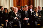 Edward Kennedy, Max Baucus, Charles Rangel and others at CHIP reauthorization signing ceremony by Creator unknown