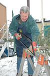 Max Baucus at Billings Optimist Club workday by Creator unknown