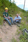 Max Baucus and Doug Chadwick during a Montana Conservation Corps workday by Creator unknown