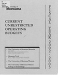 Current Unrestricted Operating Budgets, Fiscal Year 2003