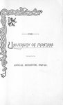 1896-1897 Course Catalog by University of Montana--Missoula. Office of the Registrar