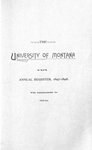1897-1898 Course Catalog by University of Montana (Missoula, Mont. : 1893-1913). Office of the Registrar