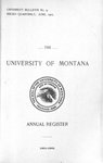 1901-1902 Course Catalog by University of Montana--Missoula. Office of the Registrar