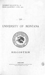 1902-1903 Course Catalog by University of Montana (Missoula, Mont. : 1893-1913). Office of the Registrar