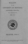 1910-1911 Course Catalog by University of Montana--Missoula. Office of the Registrar