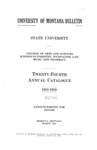 1918-1919 Course Catalog by University of Montana--Missoula. Office of the Registrar