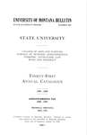 1925-1926 Course Catalog by State University of Montana (Missoula, Mont.). Office of the Registrar