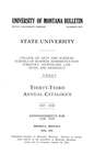 1927-1928 Course Catalog by State University of Montana (Missoula, Mont.). Office of the Registrar