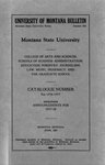 1936-1937 Course Catalog by University of Montana--Missoula. Office of the Registrar