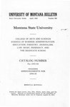 1943-1944 Course Catalog by Montana State University (Missoula, Mont.). Office of the Registrar