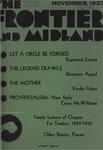 The Frontier and Midland, November 1933