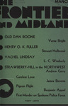The Frontier and Midland, March 1934
