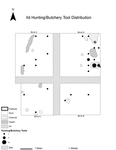 Supplemental Figure 5.9. Hunting-butchering tool distribution on IId by Anna Marie Prentiss, Ethan Ryan, Ashley Hampton, Kathryn Bobolinksi, Pei-Lin Yu, Matthew Schmader, and Alysha Edwards