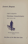 Interscholastic Meet Program, 1950 by Montana State University (Missoula, Mont.). Interscholastic Committee