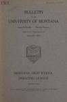 Montana High School Debating League Announcement, 1912-1913