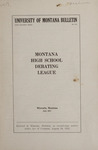 Montana High School Debating League Announcement, 1917-1918