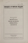 Montana High School Debating League Announcement, 1918-1919