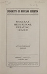 Montana High School Debating League Announcement, 1922-1923