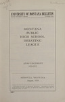 Montana Public High School Debating League Announcement, 1924-1925