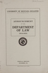 Announcement of the Department of Law, 1914-1915
