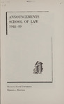 Announcements, School of Law, 1948-1949