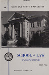 School of Law Announcements, 1959-1960