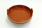 M2013-017: Red Bowl with Two Gold Bands