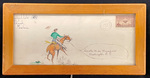 M76-033: Watercolor Cowboy on Envelope by Evelyn Cole (1910-1984)
