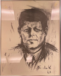 M76-028: Portrait of JFK by Elaine de Kooning (1918-1989)