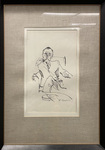M76-162: Ink Drawing of Mike Mansfield by A. Preissler (b.1932)
