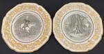 M2013-039: Pair of English Staffordshire Plates by Crown Ducal by Crown Ducal