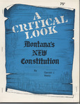 A Critical Look: Montana's New Constitution