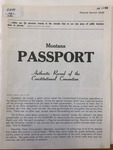 Montana Passport: Authentic Record of the Constitutional Convention by Unknown