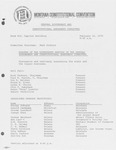 Minutes of the nineteenth meeting of the General Government and Constitutional Amendment Committee by Montana. Constitutional Convention (1971-1972). General Government and Constitutional Amendment Committee