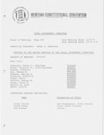 Minutes of the second meeting of the Local Government Committee by Montana. Constitutional Convention (1971-1972). Local Government Committee