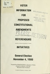 Voter Information Pamphlet for Proposed Constitutional Amendments, Referendums, and Initiatives, 1980