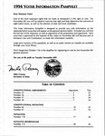 Voter Information Pamphlet, 1994 by Montana. Secretary of State