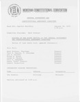 Minutes of the ninth meeting of the General Government and Constitutional Amendment Committee by Montana. Constitutional Convention (1971-1972). General Government and Constitutional Amendment Committee