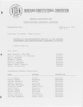 Minutes of the seventeenth meeting of the General Government and Constitutional Amendment Committee by Montana. Constitutional Convention (1971-1972). General Government and Constitutional Amendment Committee