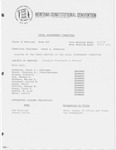 Minutes of the tenth meeting of the Local Government Committee by Montana. Constitutional Convention (1971-1972). Local Government Committee