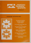 Montana Business Quarterly, Winter 1977 by University of Montana (Missoula, Mont.: 1965-1994). Bureau of Business and Economic Research