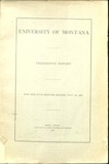 University of Montana Report of the President 1895