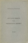 University of Montana Report of the President 1907-1908 Advance Sheets