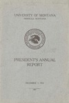 University of Montana Report of the President 1910 Advance Sheets